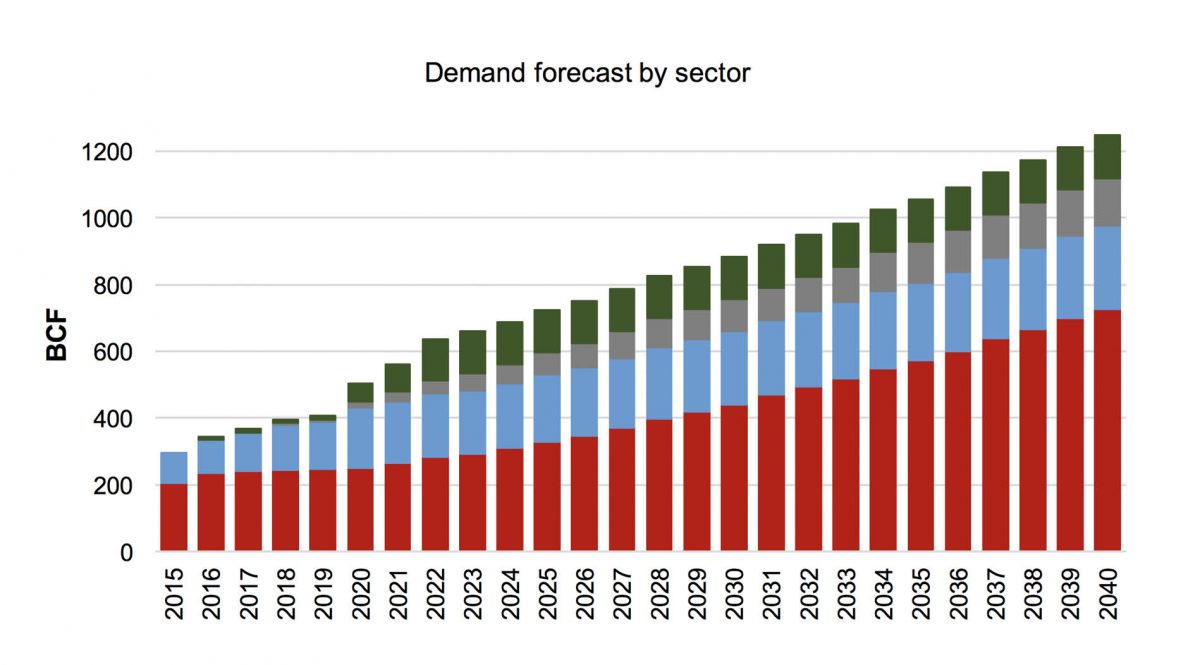 GAS DEMAND FORECAST* 2015-2040 In BCF